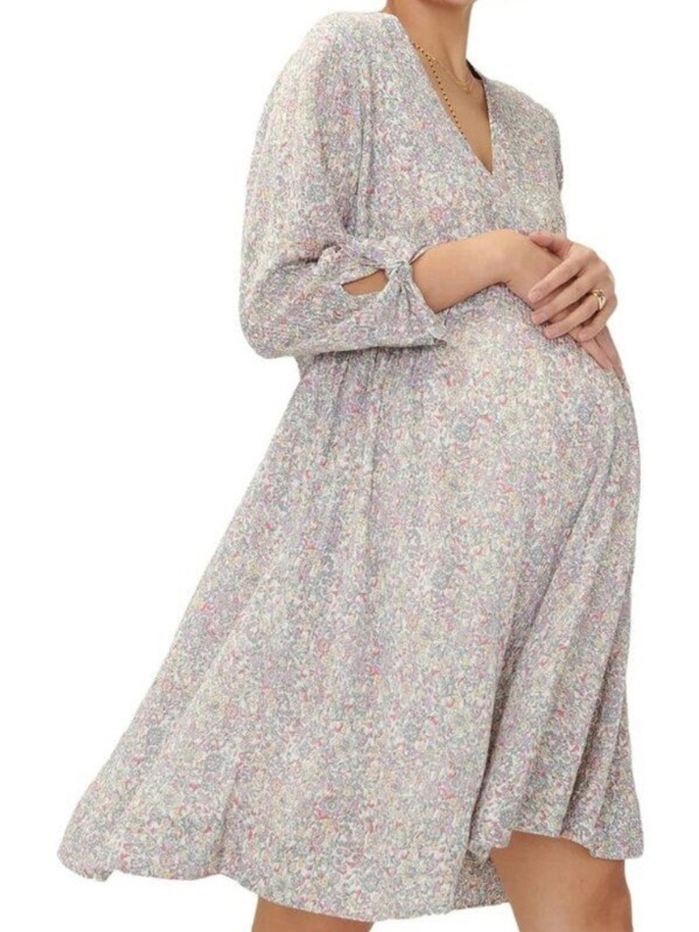 HATCH Jami Dress Lavender Garden Floral Maternity Size 1 NWT